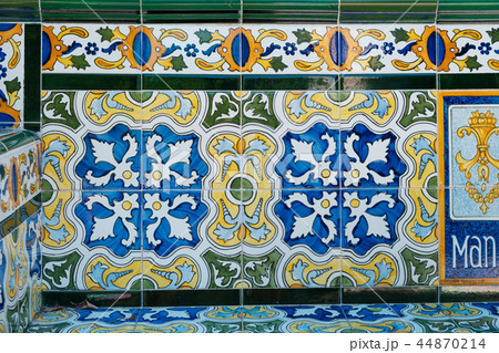 Colorful pattern ceramic tiles, beautiful detail 44870214