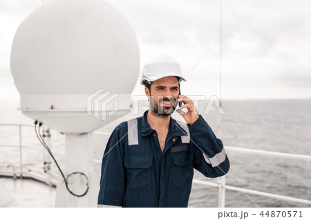 Marine Deck Officer or Chief mate on deck of vessel or ship Marine Deck Officer or Chief mate on deck of vessel or ship 44870571
