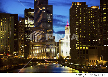 Wrigley Building surrounded by skyscrapers 44871517