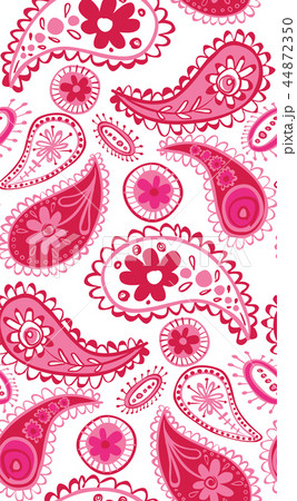 Vector decorative paisley design in reds and pinks Vector decorative paisley design in reds and pinks 44872350