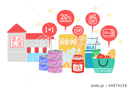 Vector - Enjoy the benefits of on&off-line shopping. Cash back, earn points for every purchase and discount coupon vector illustration 007 44874158