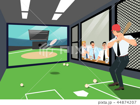 Vector - having fun together after work. playing game with office colleagues or friends. vector illustration. 003 44874207