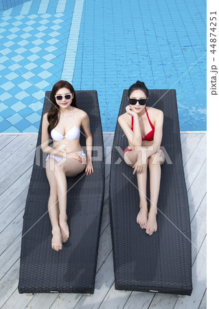 Summer Vacation of beautiful women,having fun in the water 107 44874251