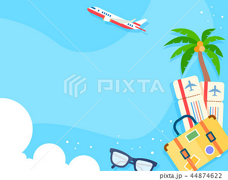 Summer holiday background with beach and forest landscape vector illustration 023 44874622
