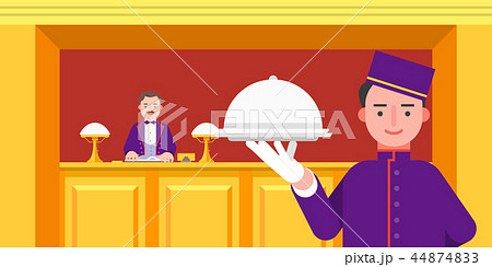 Searching and Booking, Holidays and Traveling app concept vector illustration in flat style. 003 44874833