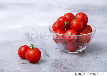 Delicious summer fruits object photo, tomato, oriental melon and watermelon 047 44874992
