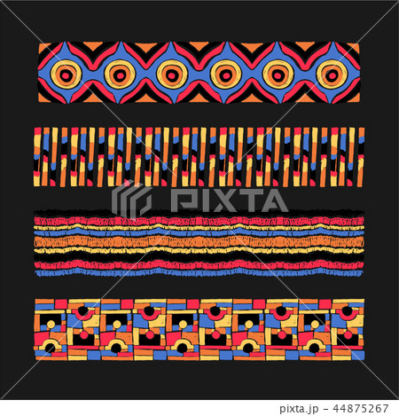 Set of ethnic art brushes in African style. 44875267