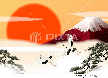 富士と鶴 富士と鶴 44875306