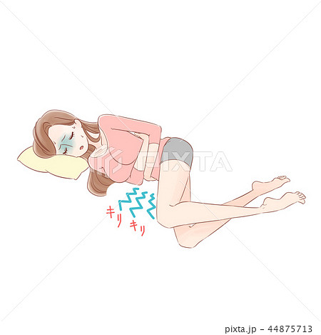 腹痛で辛そうな女性 44875713