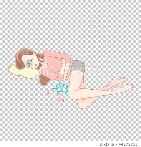 腹痛で辛そうな女性 44875713