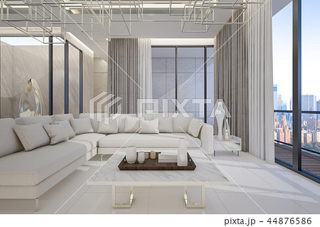 Luxury living room in high rise condominium Luxury living room in high rise condominium 44876586