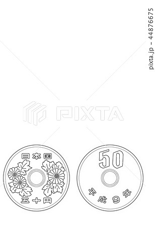 日本円五十円硬貨線 44876675