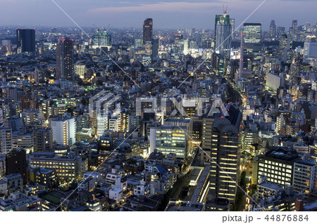 高層ビルからの都会の夜景　恵比寿　渋谷　新宿 44876884