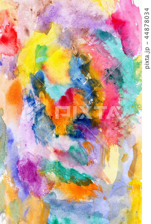 Watercolor color stains and brush strokes 44878034