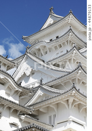 日本の国宝の姫路城と天守閣と石垣 44879133