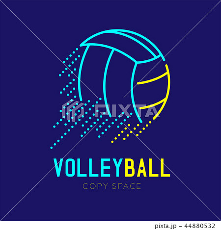 Volleyball Rushing Logo Icon Outline Stroke Setのイラスト素材