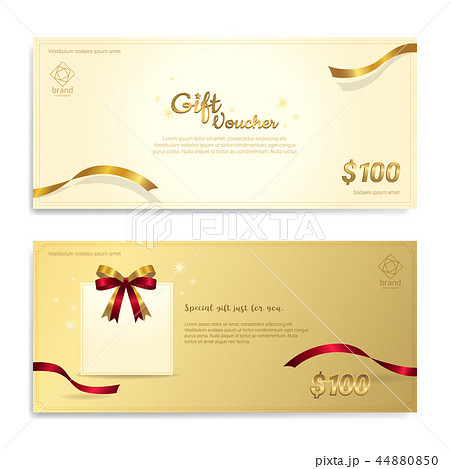 Gold glitter gift voucher, certificate, coupon 44880850