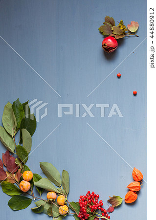 gray background autumn leaves fruit pomegranate z gray background autumn leaves fruit pomegranate z 44880912
