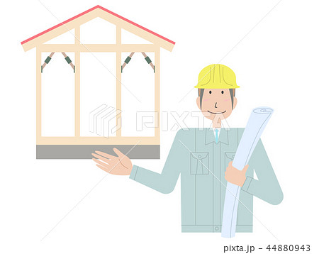 制震住宅と作業員 制震住宅と作業員 44880943