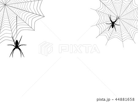 Spiders black silhouette hanging on web,vector eps 44881658