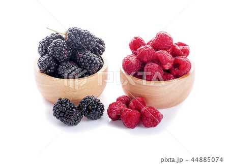 raspberry and blackberry on white isolated  44885074