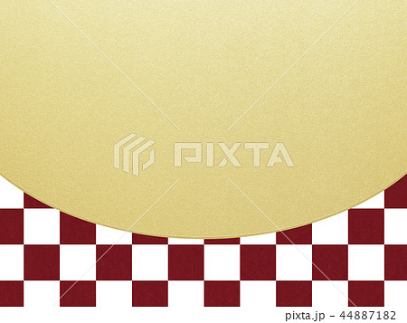 和-和風-和柄-背景-金箔-市松模様-紅白 44887182
