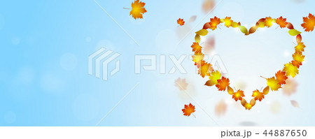 autumn leaves heart shape 44887650