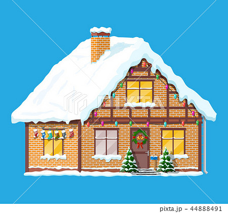 Suburban house covered snow. 44888491