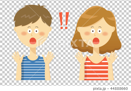 Male female upper body _ surprised Male female upper body _ surprised 44888660