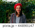 Smiling in red beret. 44890147