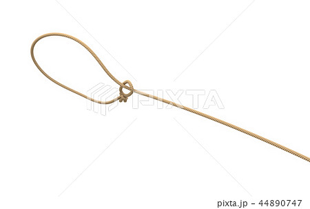 3d rendering of a rope tied in a lasso and flying on a white background. 44890747