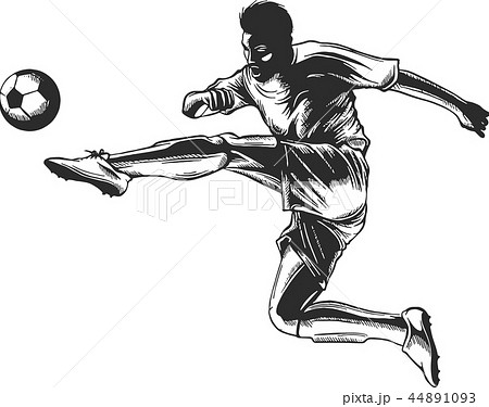 Soccer Player Kicking Ball Illustration Of Sportのイラスト素材