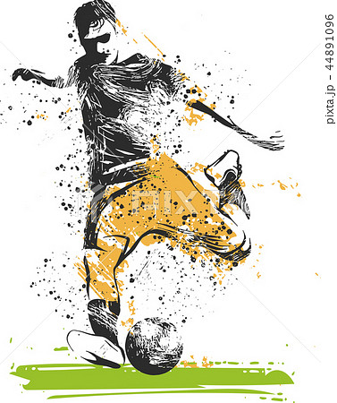 Soccer Player Kicking Ball Illustration Of Sportのイラスト素材
