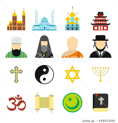 Religion flat icons set 44891994