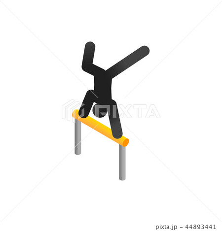 Gymnast training  on the bar isometric 3d icon 44893441
