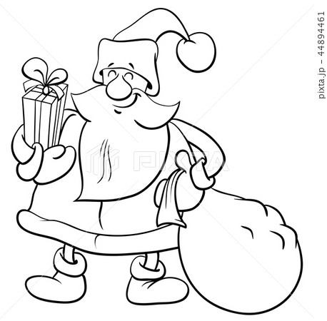 Santa Claus With Presents Coloring Bookのイラスト素材