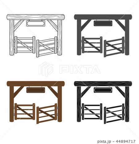 Paddock gate icon in cartoon style isolated on white background. Rodeo symbol stock vector 44894717