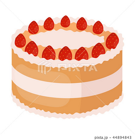 Strawberry cake icon in cartoon style isolated... - Stock Illustration  [44894843] - PIXTA