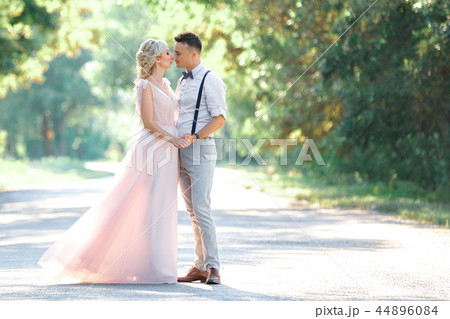 wedding couple on the nature in summer day. 44896084