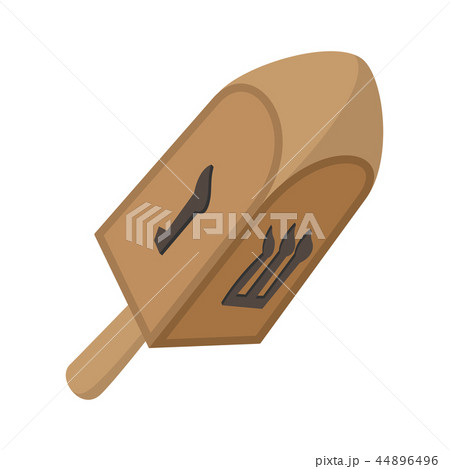 A wooden dreidel cartoon icon 44896496