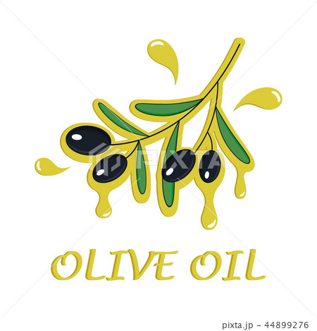 Olive tree branch flat icon. Sticker isolated on white background. Vector illustration. Olive tree branch flat icon. Sticker isolated on white background. Vector illustration. 44899276