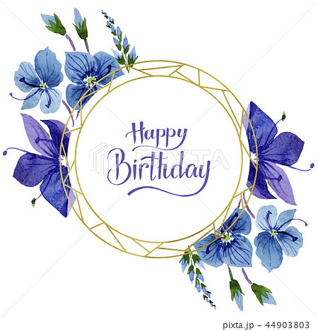 Watercolor blue Veronica flower. Floral botanical flower. Frame border ornament square. Watercolor blue Veronica flower. Floral botanical flower. Frame border ornament square. 44903803
