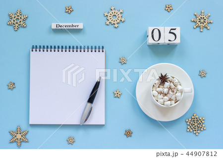 December 5 cup cocoa marshmallow empty notepad 44907812