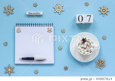 December 7 cup cocoa and marshmallow empty notepad December 7 cup cocoa and marshmallow empty notepad 44907814