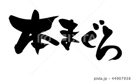 筆文字　本まぐろ　本鮪　　食べ物　イラスト 44907938