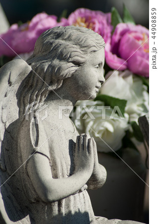 stoned angel praying at cemetery stoned angel praying at cemetery 44908859