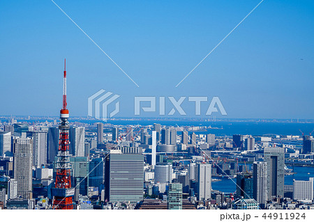 高画素で撮影した東京都市 東京タワーが左 お台場方向 高画素で撮影した東京都市 東京タワーが左 お台場方向 44911924