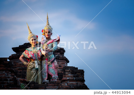 Art culture Thailand Dancing in masked khon Art culture Thailand Dancing in masked khon 44913094