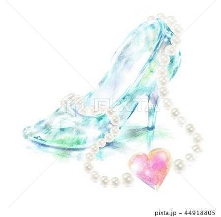 Glass Shoes Jewelry Hand Drawn Stock Illustration