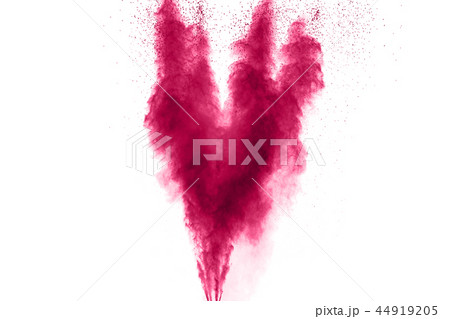 Abstract pink powder explosion on white background 44919205